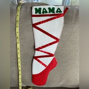 Vintage (70’s) Home crafted Christmas Stocking with name “Mama” on it.